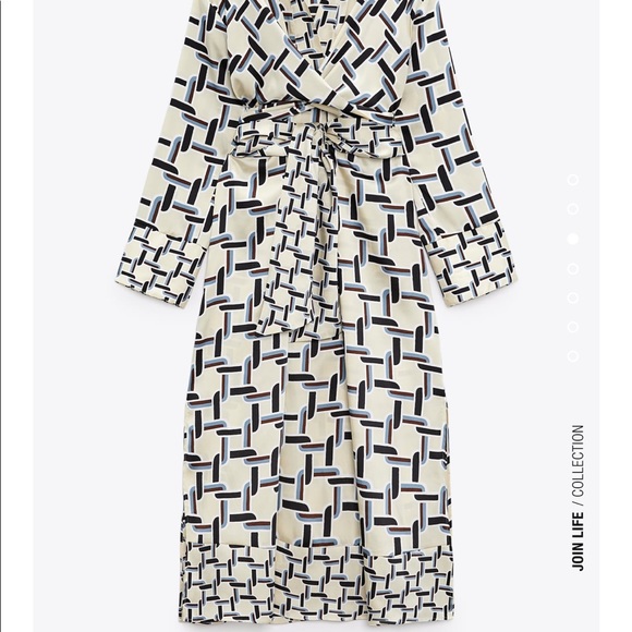 NWT Zara Print Ecru Dress - Picture 1 of 5